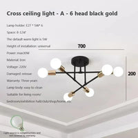 Lustre LED Moderne Chic en Noir, Blanc et Or