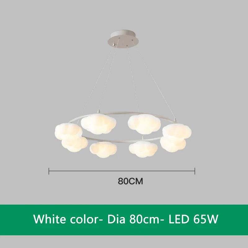 Lustre nuage vert télécommandé pour salle à manger
