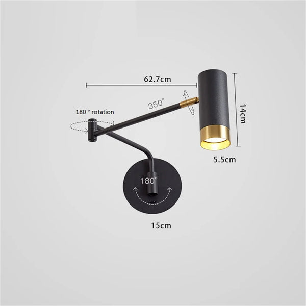 Applique murale LED pivotante FlexiSwitch, design moderne