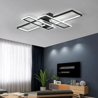 Plafonnier Led nordique moderne en aluminium blanc/noir avec télécommande.