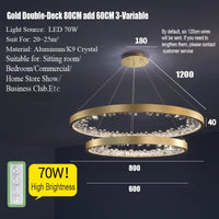Lustre moderne en cristal avec éclairage LED pour villa de luxe