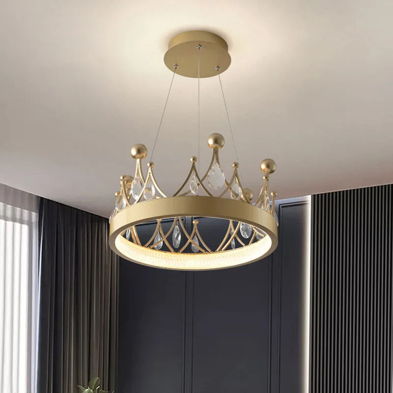 Lustre Moderne Couronne en Cristal pour Salle à Manger et Salon
