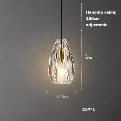 Lustre LED en Cuir et Verre