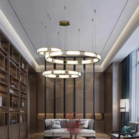 Lustre rond LED en marbre post-moderne avec intensité ajustable