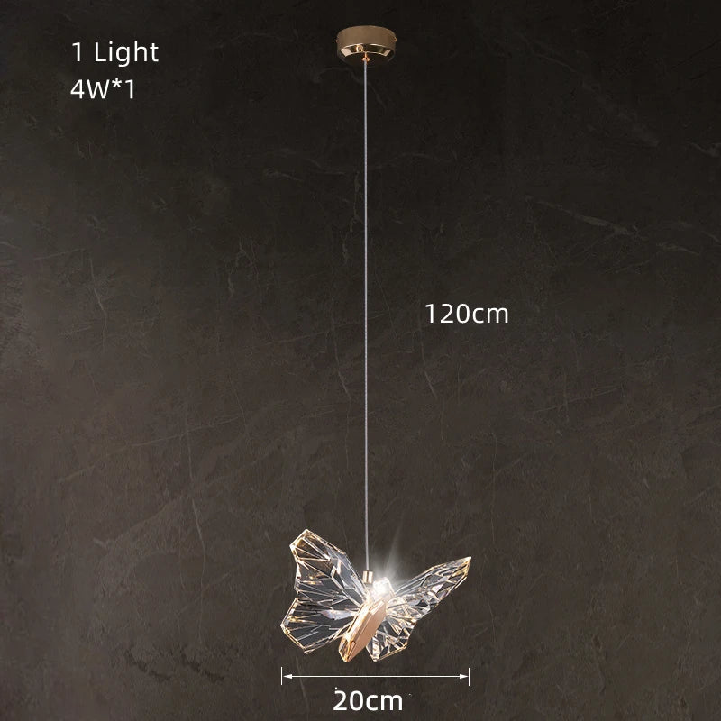 Suspension LED papillon design nordique moderne pour une décoration intérieure tendance