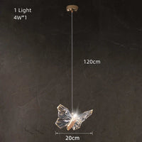 Suspension LED papillon design nordique moderne pour une décoration intérieure tendance