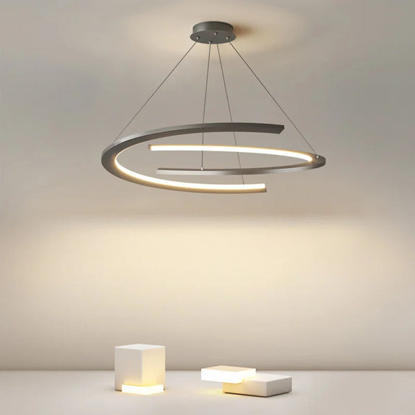 Lustre moderne nordique à anneaux pour restaurant