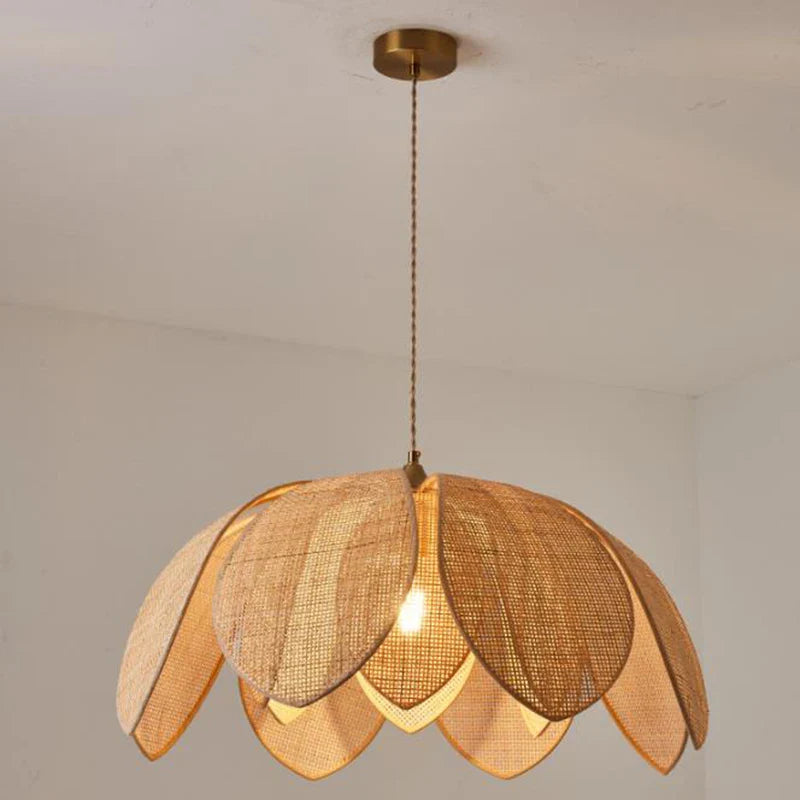 Suspension cannage Chinois en rotin naturel
