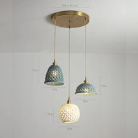 Suspension LED Blanc en Céramique - Style Nordique Moderne - Cuivre Suspension Lampe