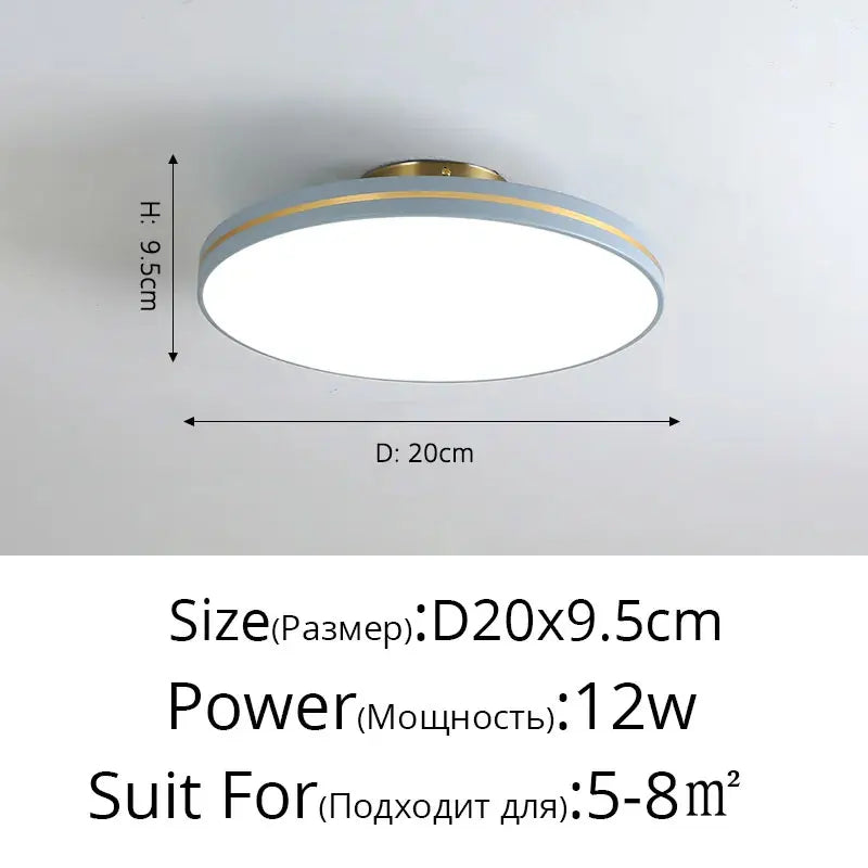Plafonnier LED Doré en Métal