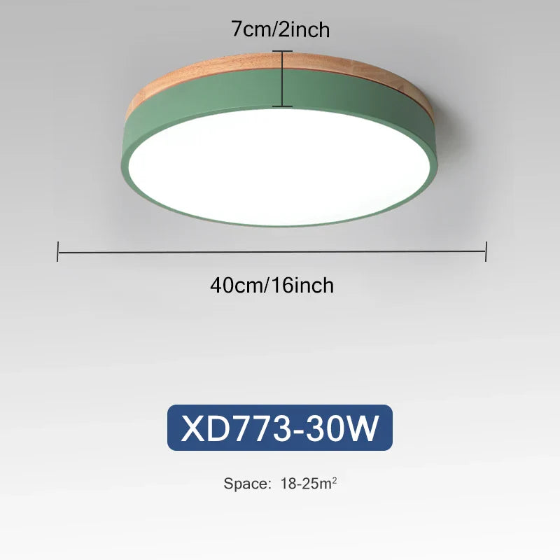 Plafonnier Nordique LED en Bois à 7 Couleurs pour Salon - 3 Lumières Ajustables - Idéal pour Chambre et Couloir