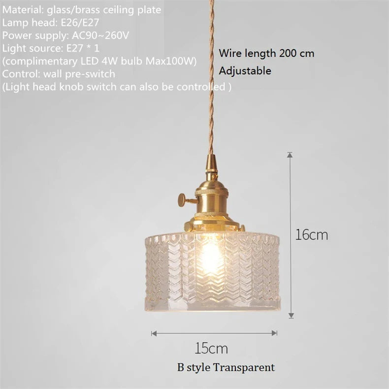 Suspension nordique vintage rustique en cuivre Wabi-Sabi Luminaire - Édition Limitée