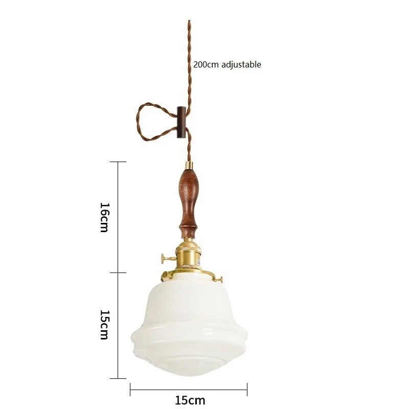 Suspension LED verre blanc.