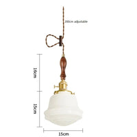 Suspension LED verre blanc.