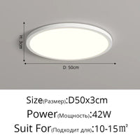 Plafonnier LED Ultra-mince Rectangulaire Minimaliste Scandinave Moderne en Acrylique