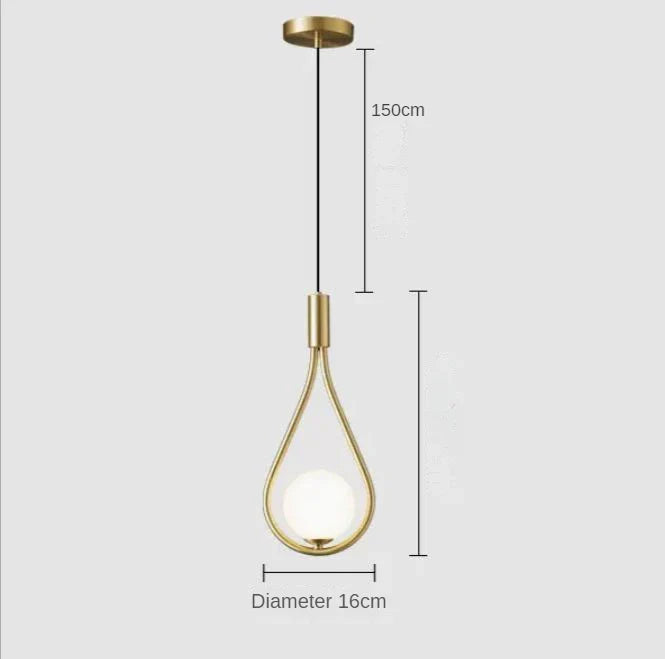 Suspension boule de verre pour une chambre élégante