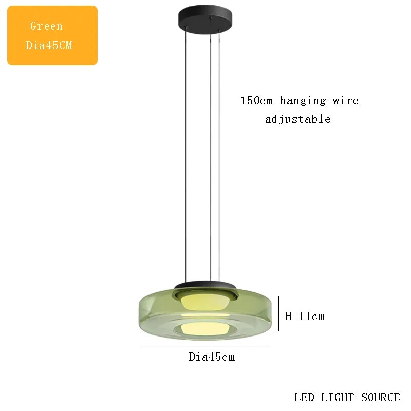 Lustre en verre italien minimaliste
