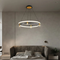 Lustre LED Nordique en Forme d'Anneau - Suspension Lumineuse Décorative