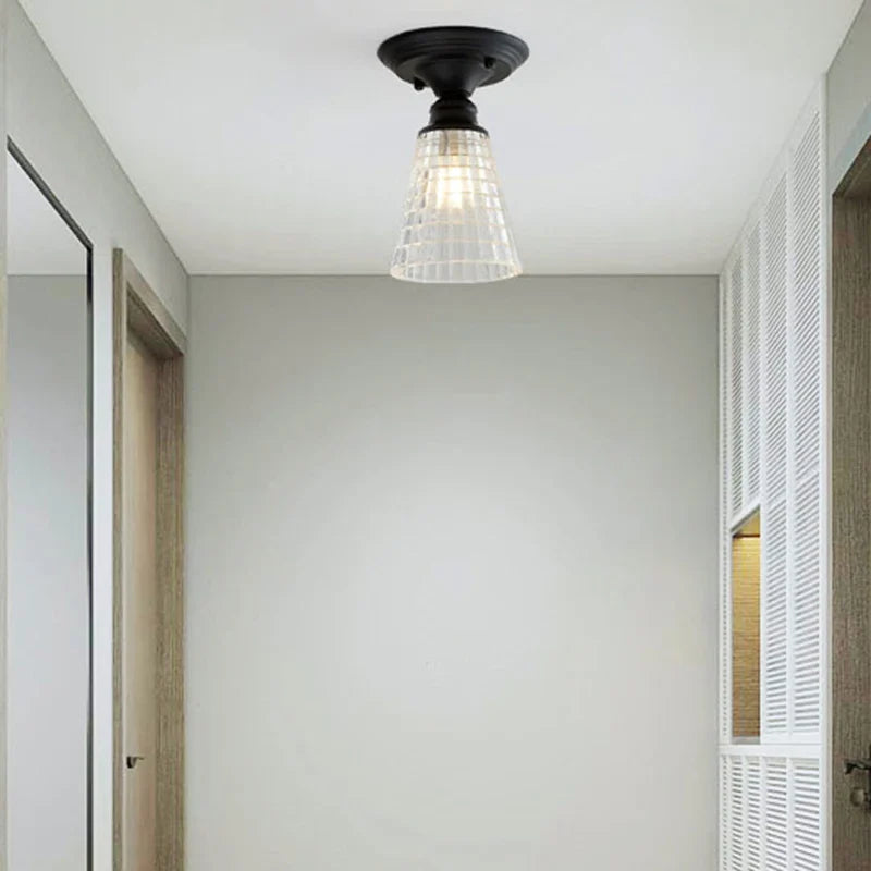 Plafonnier Rétro Américain avec Couvercle en Verre - Décoration Créative