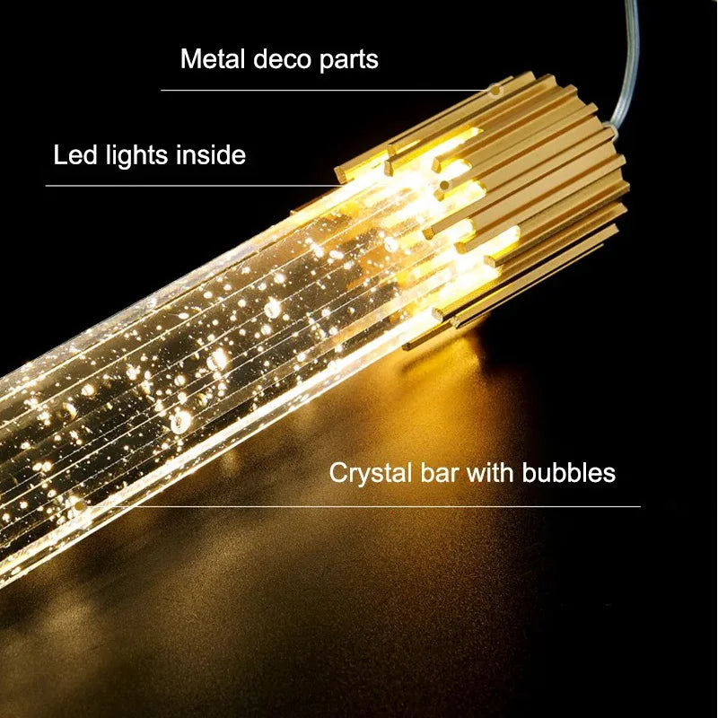 Lustre en cristal LED moderne pour hôtel et bar élégant