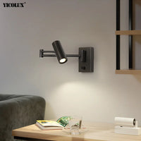 Appliques murales LED Rotatif - Design Moderne - Noir & Blanc - Idéal pour Salon, TV & Allée - Éclairage Intérieur Haut de Gamme