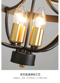 Lustre Suspendu en Fer Rustique Moderne