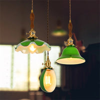 Suspension Loft en Cuivre et Verre Vintage