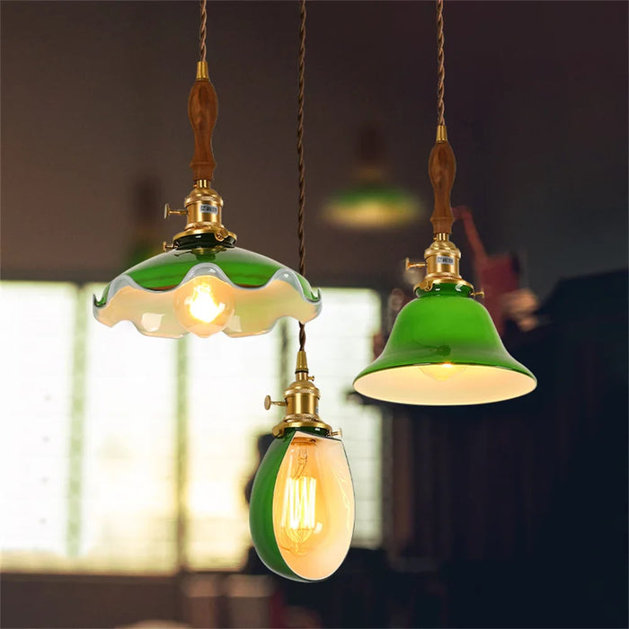 Suspension Loft en Cuivre et Verre Vintage