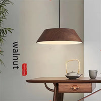 Lustre LED nordique en bois de noyer pour salle à manger et barre Wabi Sabi Art café table suspension