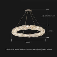 Lustre Moderne en Cristal K9 avec Suspension et Télécommande Dimmable