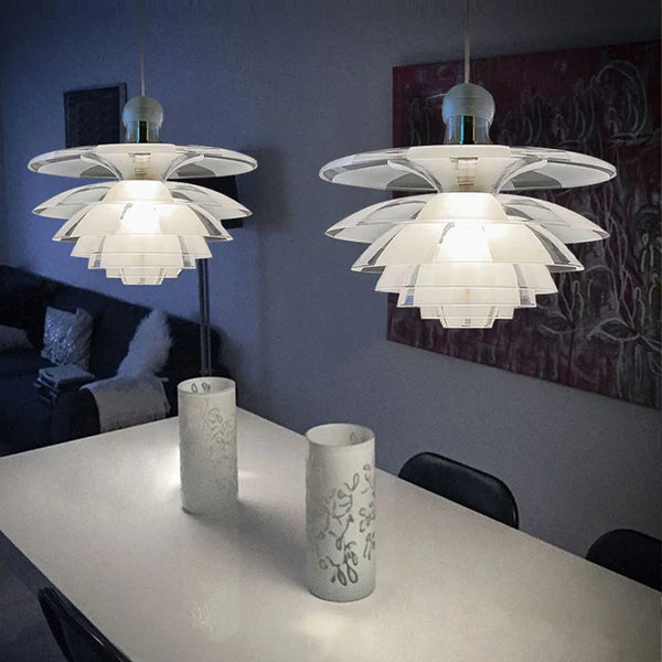 Lustre en acrylique/verre moderne LED "Pomme de Pin"