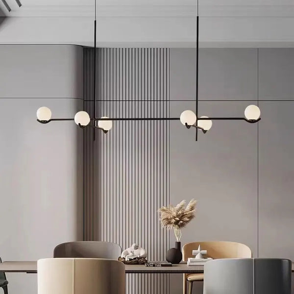 Lustre LED Scandinave Moderne Noir/Or pour Chambre à Coucher et Salon-Salle à Manger