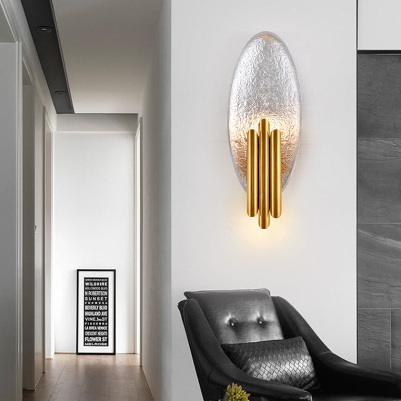 Applique murale LED ovale dorée Avery.