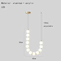 Luminaire de suspension LED en laiton avec fil réglable et abat-jour rond