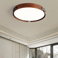 Plafonnier en bois premium avec cuir artificiel et 3 ronds interchangeables design