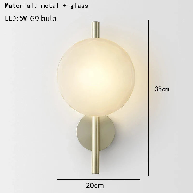 Applique Murale Nordique en Verre Transparent et Métal Doré pour Divers Espaces - Collection Scandinave