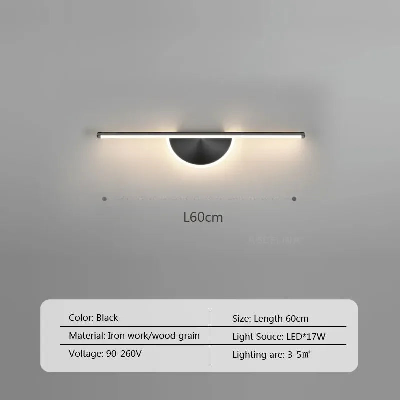 Applique murale nordique minimaliste LED - Longueur élégante