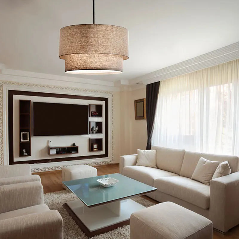 Suspension Abat-jour Style Lin Moderne