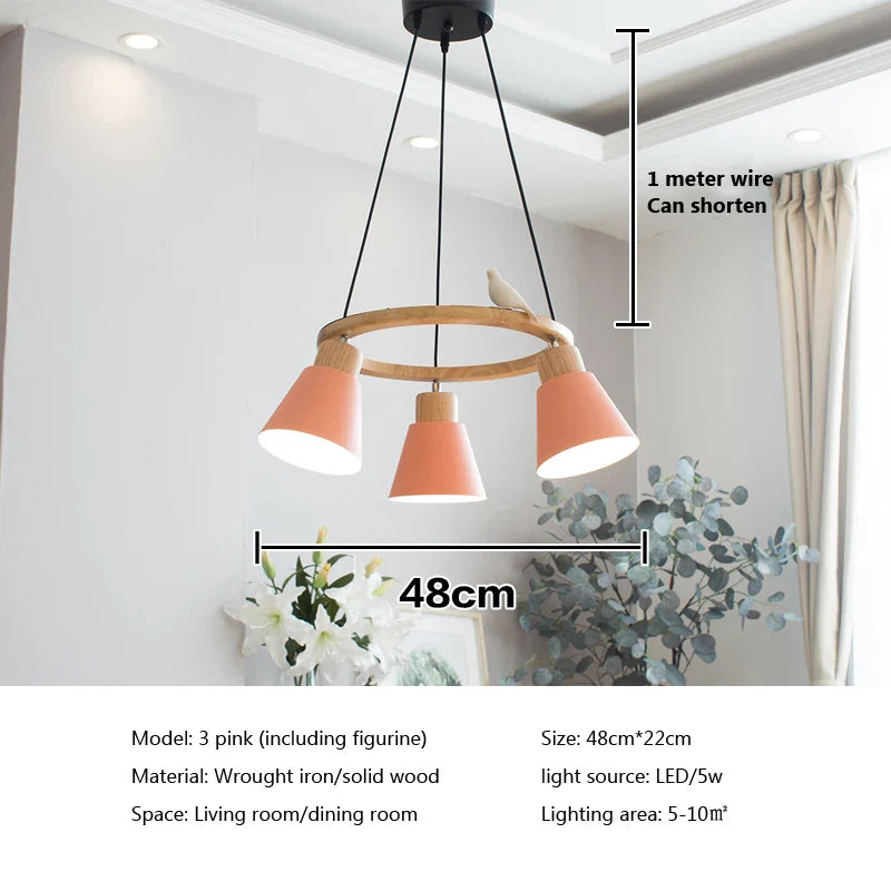 Lampe suspension nordique Macaron modernisée
