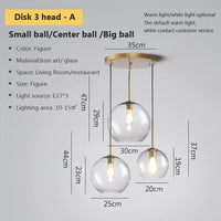 Lustre LED en verre industriel