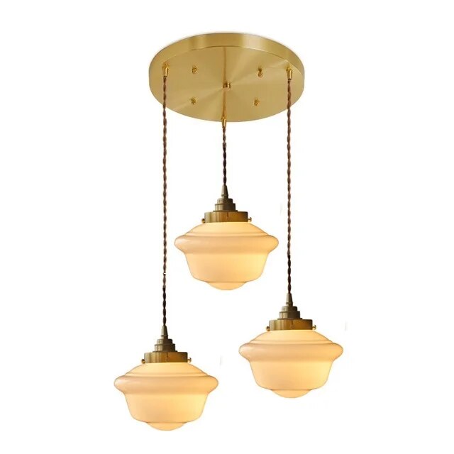 Suspension LED verre blanc.