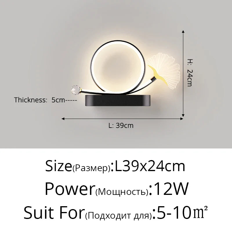 Applique Murale LED Tricolore Ginkgo : Protection des Yeux et Design Élégant