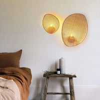 Applique murale Gallina en rotin - Design minimaliste, fait main