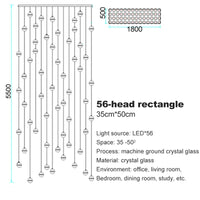 Lustre en cristal moderne avec boule tournante LED suspendue - LUXE LUMINEUX