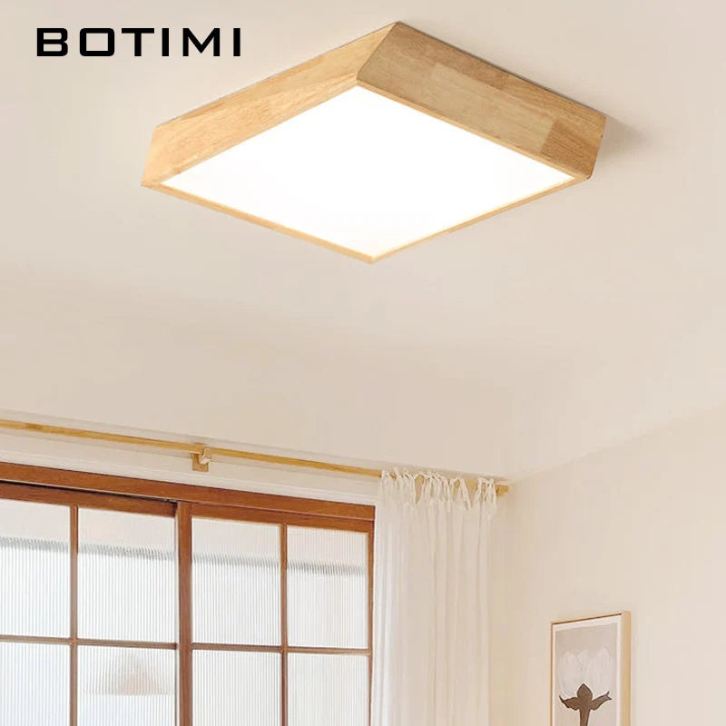 Plafonnier BOTIMI Bois Massif LED Modèle Nordique