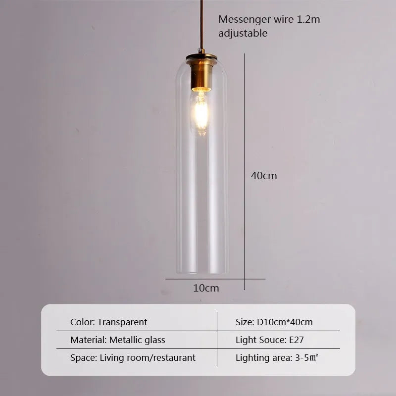 Suspension nordique en verre avec LED