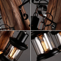 Lustre LED rétro industriel antique LOFT Bar Vintage Art bois E27
