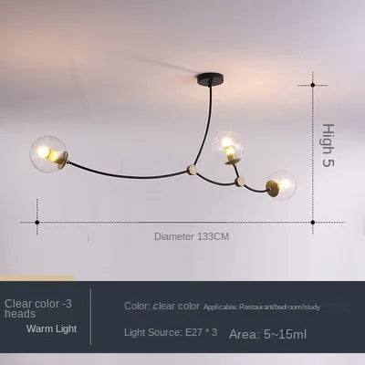 Lustre Moléculaire Nordique - Suspension Lumière Magique Haricot LED