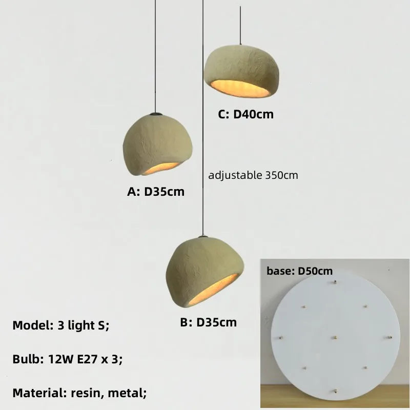 Suspension Lustre Nordique Loft Wabi Sabi - Éclairage LED Escaliers E27