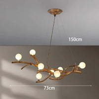 Lustre LED Branche de Bois: Design Moderne